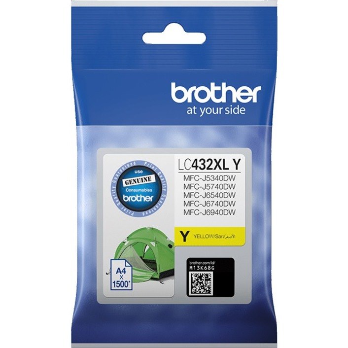 Brother LC432XLY Original High Yield Inkjet Ink Cartridge - Single Pack - Yellow - 1 Pack