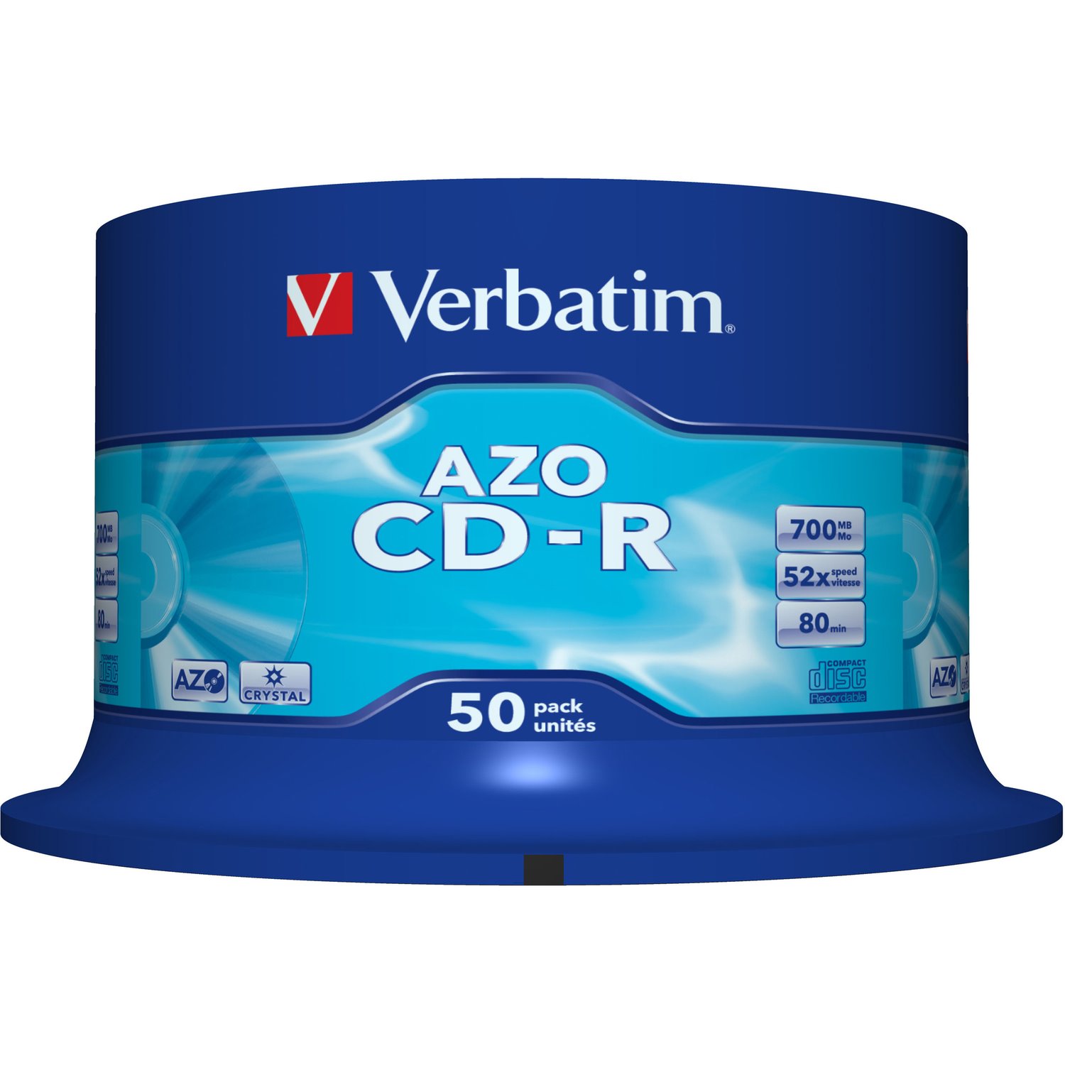 Verbatim DataLifePlus 43343 CD Recordable Media - CD-R - 52x - 700 MB - 50 Pack Spindle - Retail