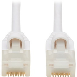 Eaton Tripp Lite Series Safe-IT Cat6a 10G Snagless Antibacterial Slim UTP Ethernet Cable (RJ45 M/M), White, 15-ft. (4.57 m)