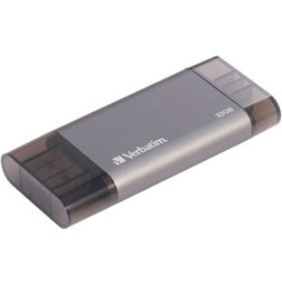 Verbatim 32 GB USB 2.0, Lightning Flash Drive - Apple Gray - 256-bit AES