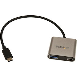 StarTech.com USB to USB C Adapter with Power Delivery - USB-C to USB-A and USB-C - USB 3.0 - USB to USB-C Converter for Laptop Docking Station