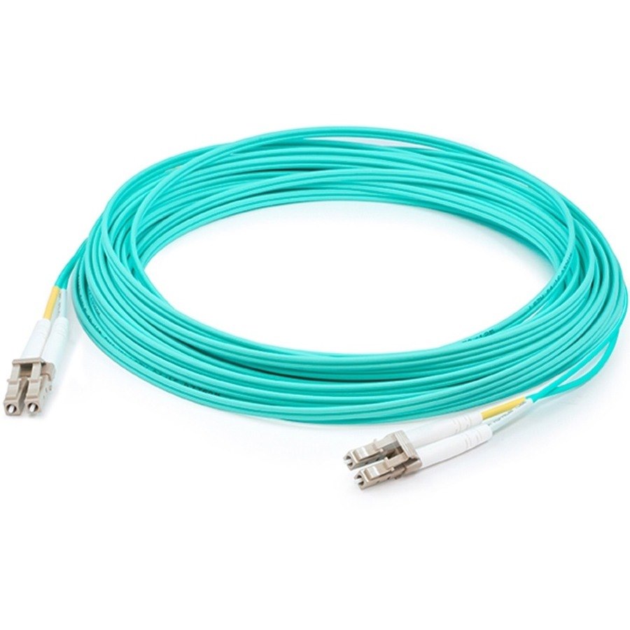 AddOn 50m LC (Male) to LC (Male) Aqua OM4 Duplex Fiber OFNR (Riser-Rated) Patch Cable