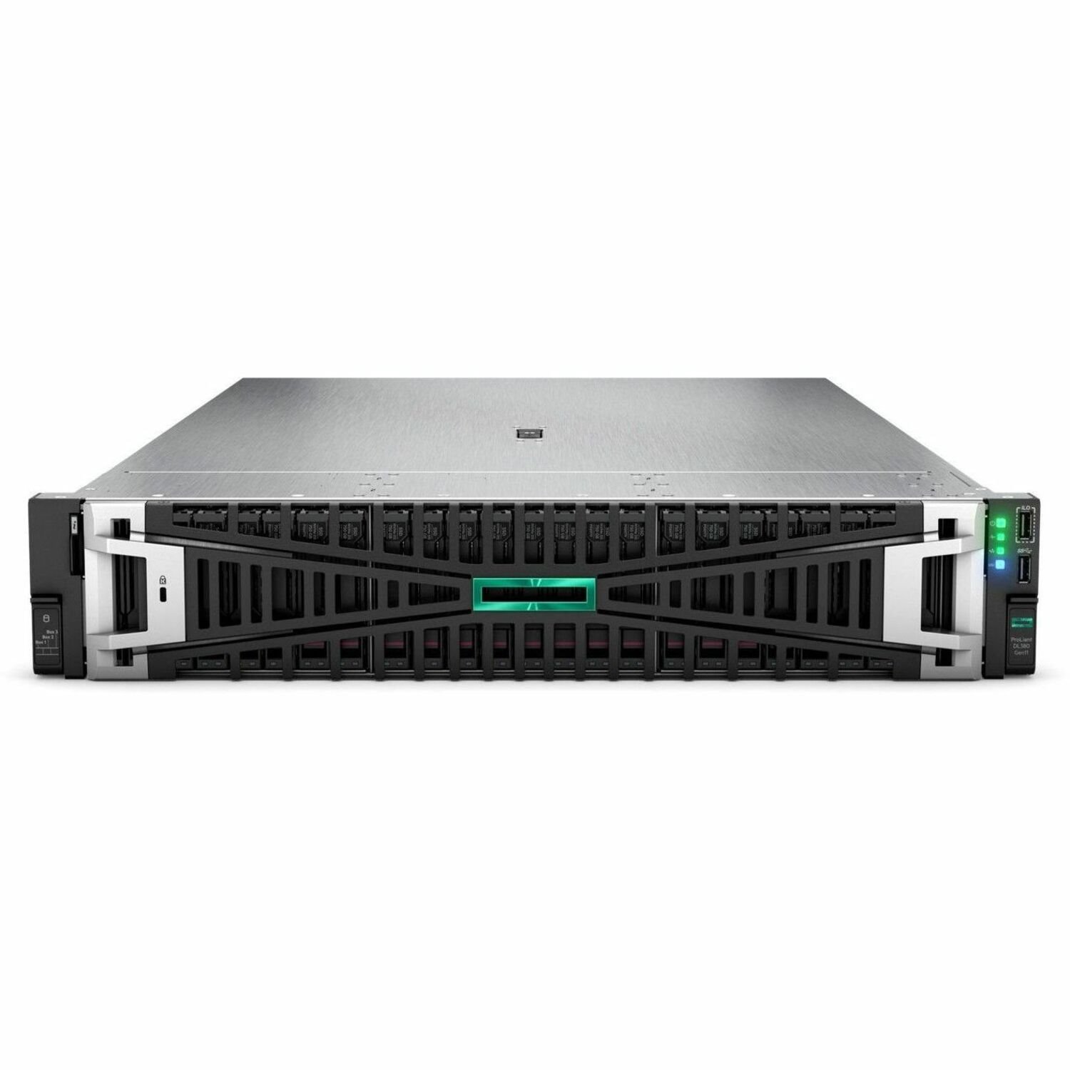 HPE ProLiant DL380 G11 2U Rack Server - 1 x Intel Xeon Silver 4510 2.40 GHz - 64 GB RAM - 16 TB HDD - (2 x 8TB) HDD Configuration - Serial ATA, Serial Attached SCSI (SAS) Controller