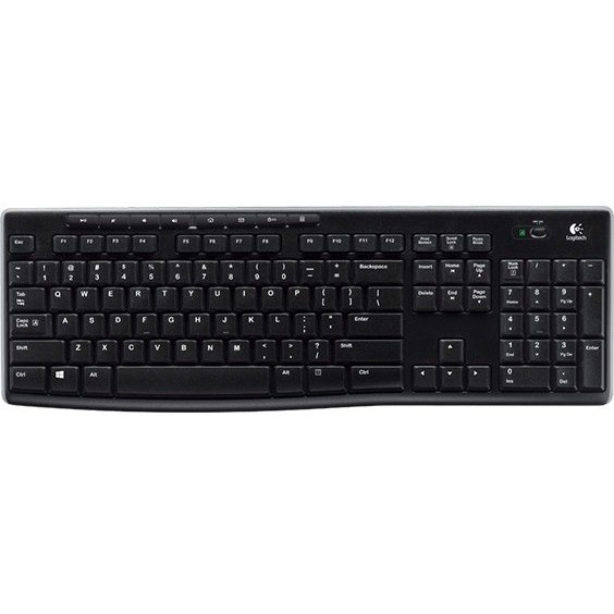 Logitech K270 Keyboard - Wireless Connectivity - USB Interface - English (UK) - Black