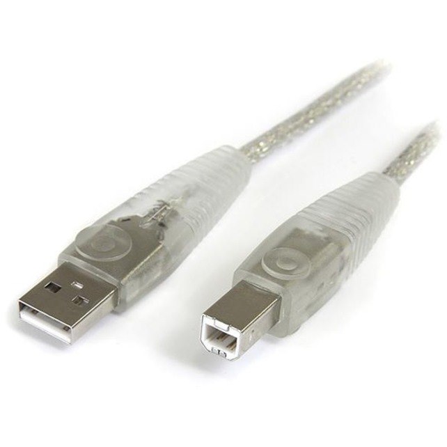 StarTech.com - Transparent USB 2.0 cable - 4 pin USB Type A (M) - 4 pin USB Type B (M) - ( USB / Hi-Speed USB ) - 15 ft