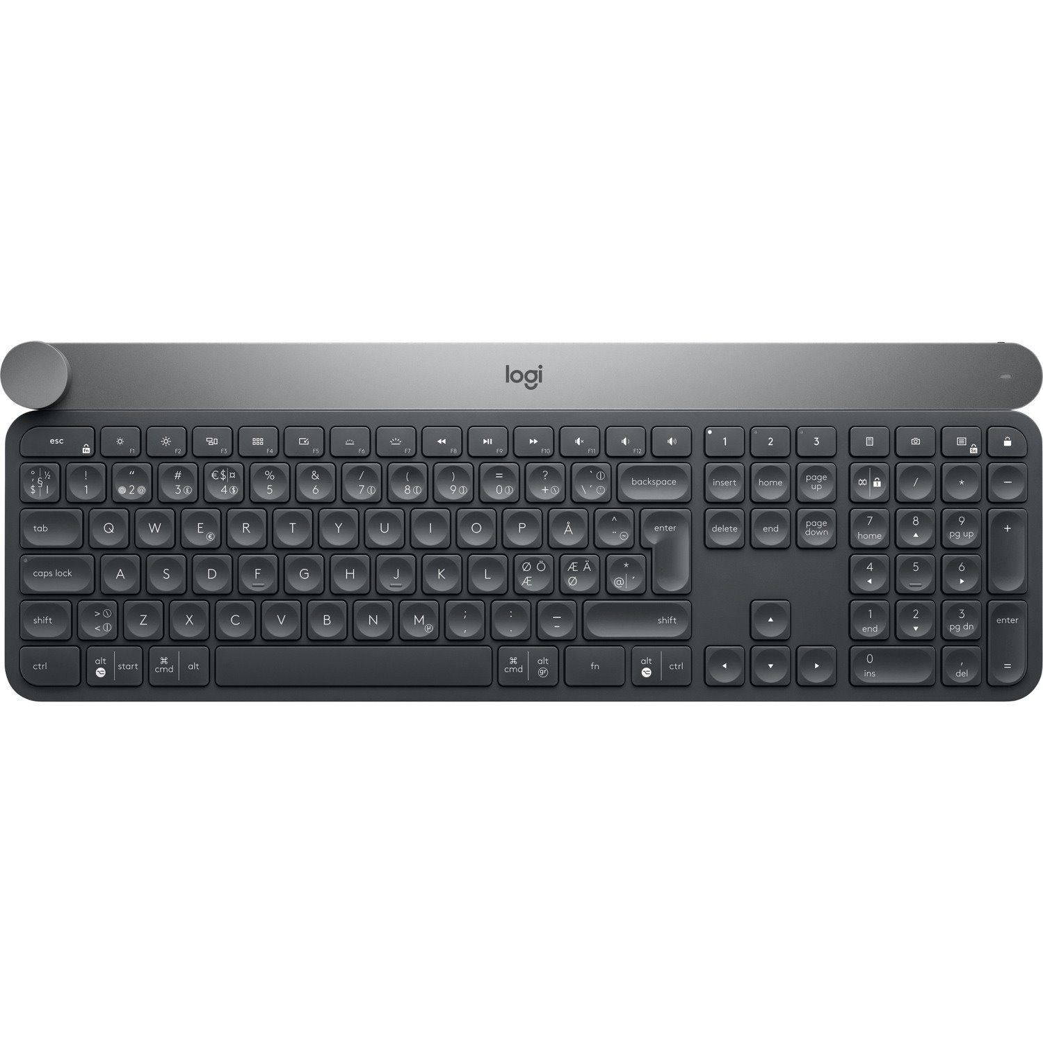 Logitech Craft Keyboard - Wireless Connectivity - USB Interface - Jog Dial - QWERTY Layout