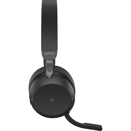 Jabra Evolve2 75 Wireless On-ear Stereo Headset - USB-A - For MS Teams - Black - Binaural - Ear-cup - 3000 cm - Bluetooth - 20 Hz to 20 kHz - MEMS Technology Microphone - Noise Cancelling
