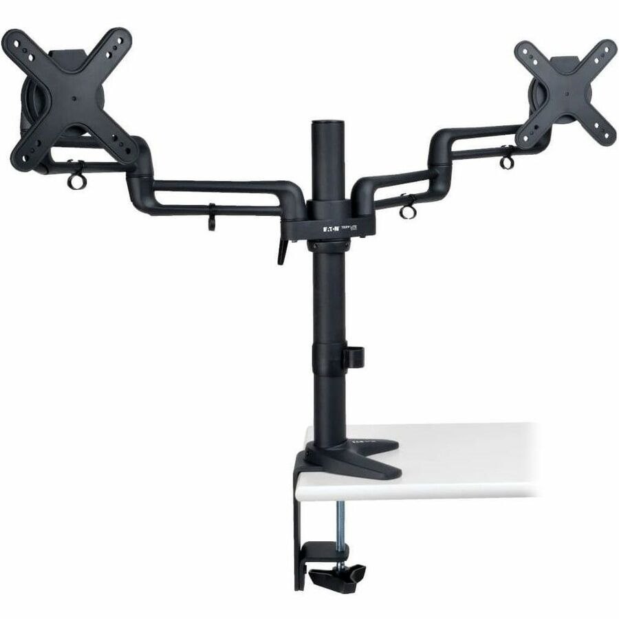 Eaton Tripp Lite Series Dual Full Motion Flex Arm Desk Clamp for 13" to 27" Monitors