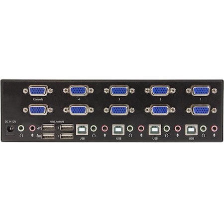 StarTech.com 4-port KVM Switch with Dual VGA and 2-port USB Hub - USB 2.0