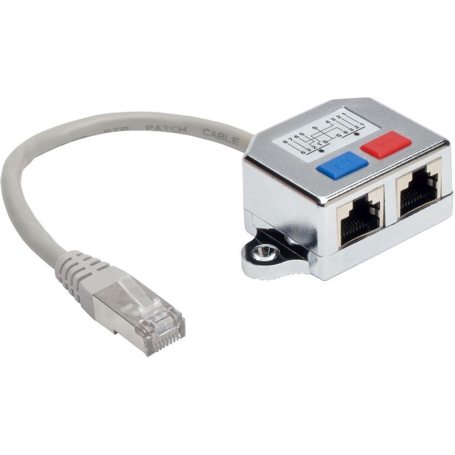 Eaton Tripp Lite Series 2-to-1 RJ45 Network Signal Splitter (M/2xF) - 10/100 Mbps Ethernet, Cat5/Cat5e, 6 in. (15 cm)