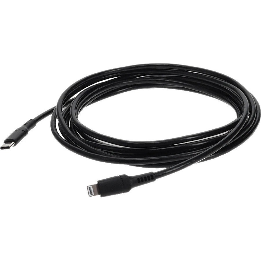 10ft (3m) USB-C 3.1 Male to Lightning Male Sync and Charge Black Cable