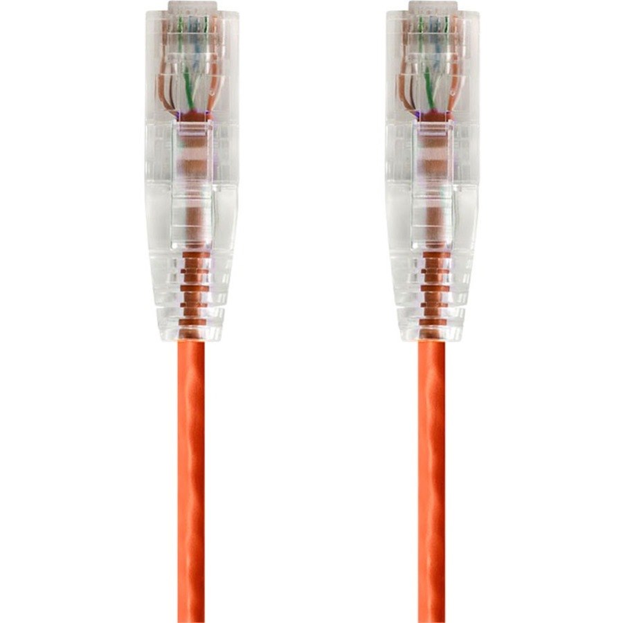 Monoprice SlimRun Cat6 28AWG UTP Ethernet Network Cable, 14ft Orange
