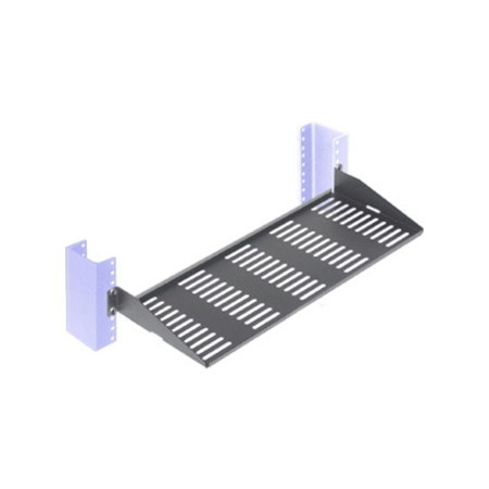 Rack Solutions 1U 2Post Vented Cantilever Shelf 7in (D) - Flanged Up