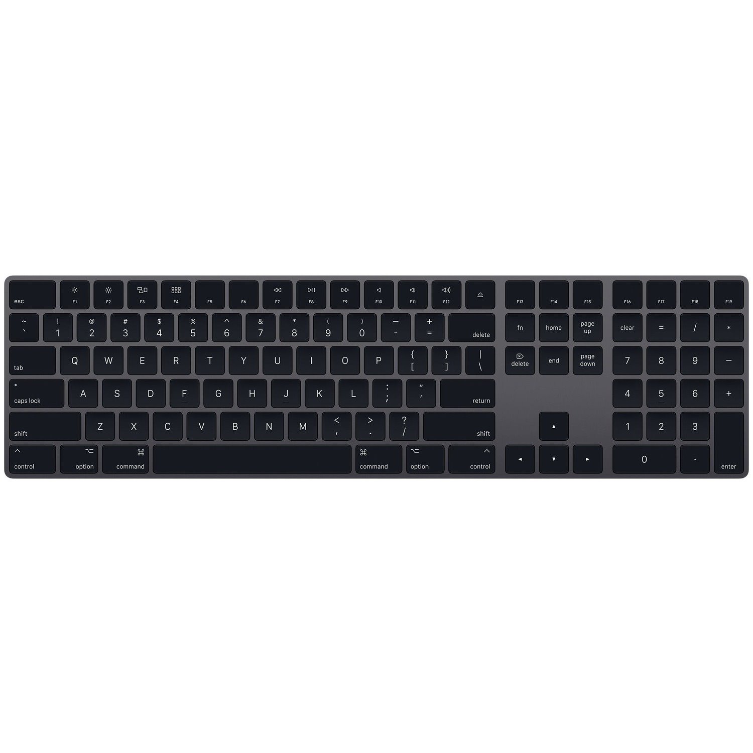 Apple Magic Keyboard - Wired/Wireless Connectivity - Lightning Interface - English (US) - QWERTY Layout - Space Gray