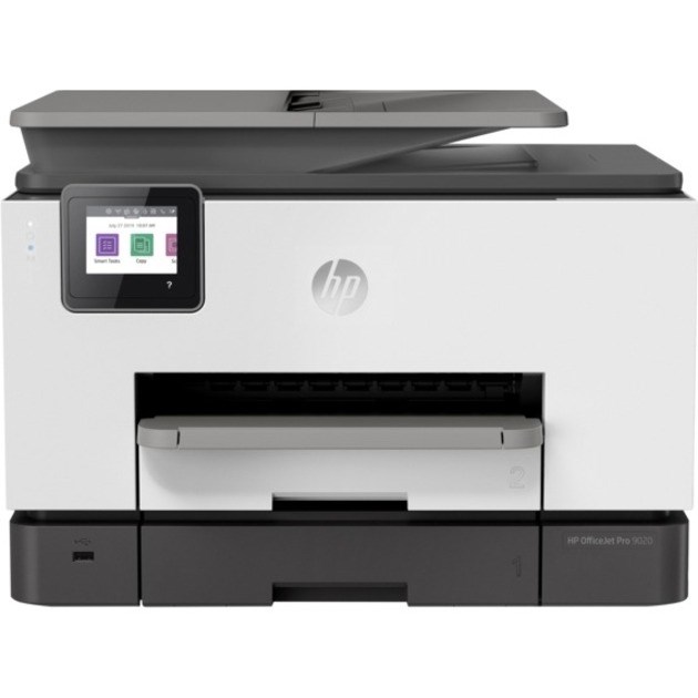 HP Officejet Pro 9020 Inkjet Multifunction Printer-Color-Copier/Fax/Scanner-39 ppm Mono/39 ppm Color Print-4800x1200 dpi Print-Automatic Duplex Print-30000 Pages-500 sheets Input-1200 dpi Optical Scan-Color Fax-Wireless LAN-Apple AirPrint-Mopria
