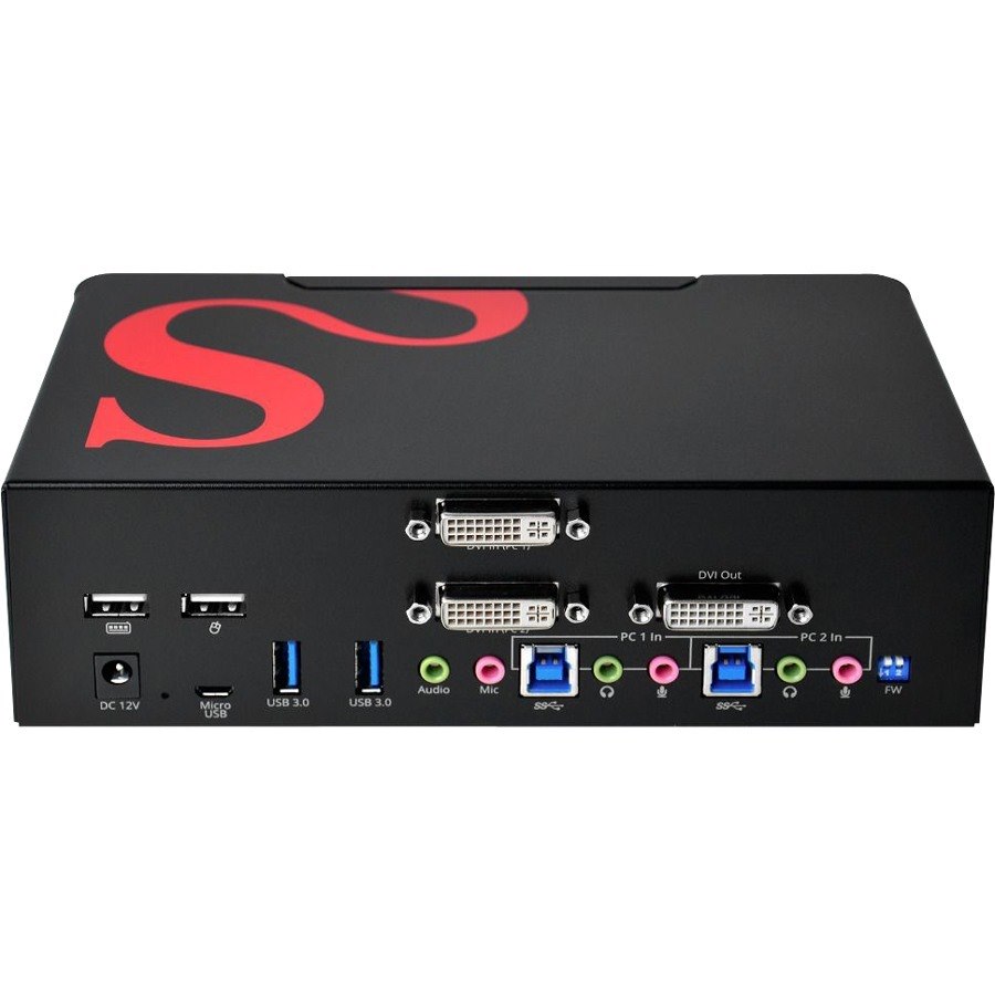 SIIG 2-Port DVI Dual-Link Smart Console Switch with USB 3.0 Multi-Media
