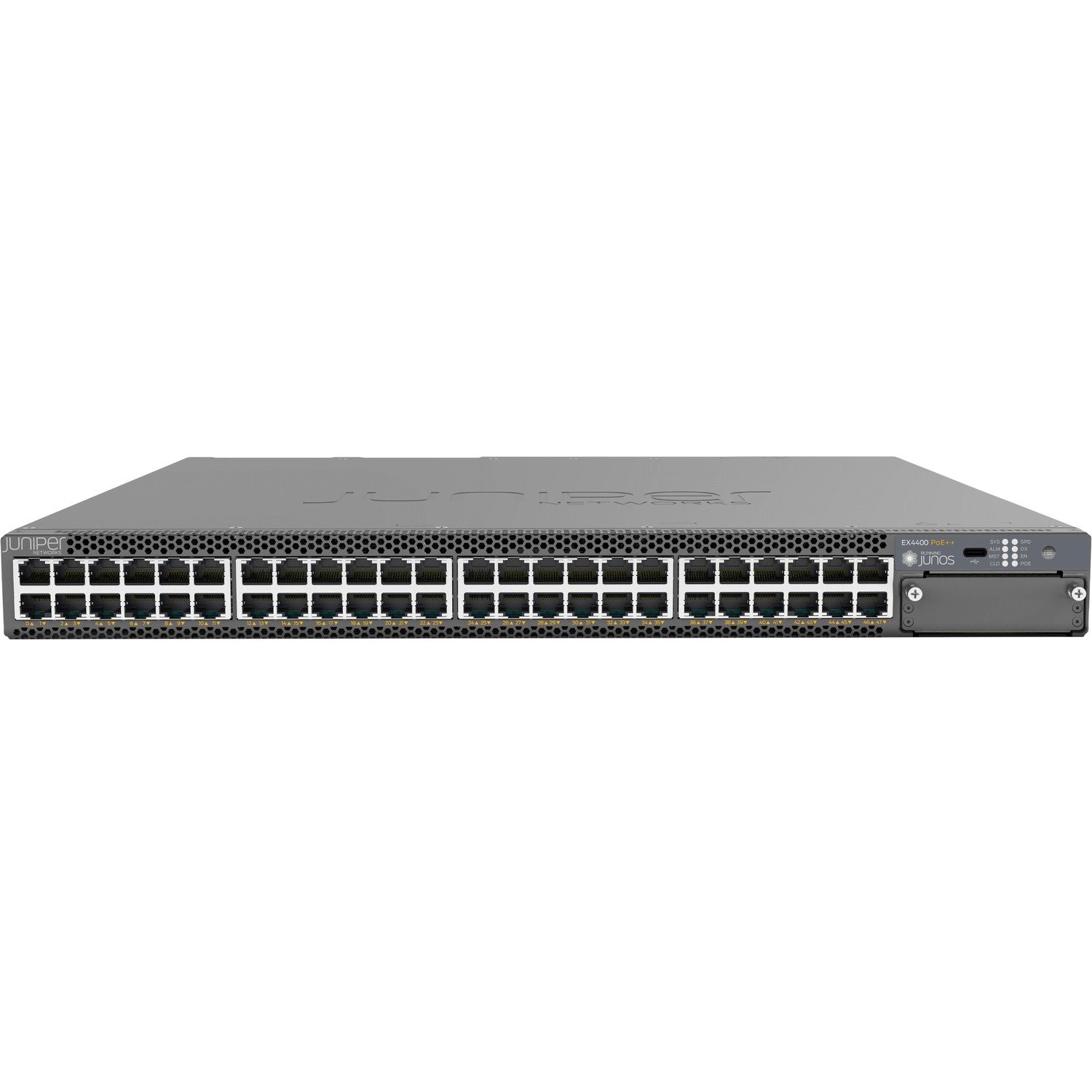 Juniper EX4400 EX4400-48MP 48 Ports Manageable Ethernet Switch - 10 Gigabit Ethernet, 100 Gigabit Ethernet, 2.5 Gigabit Ethernet - 10GBase-T, 100Base-X, 2.5GBase-T