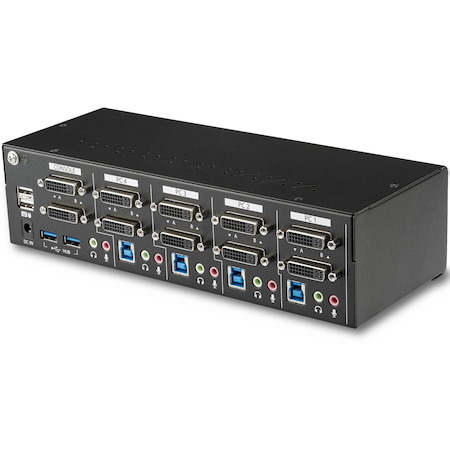StarTech.com 4-Port Dual-Monitor Dual-Link DVI KVM Switch with USB 3.0 Hub