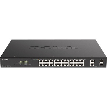 D-Link DGS-1100 DGS-1100-26MPPV2 24 Ports Manageable Ethernet Switch - Gigabit Ethernet - 10/100/1000Base-T, 1000Base-X