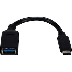 QVS USB-C Male to USB-A Female SuperSpeed 5Gbps 3Amp Cable