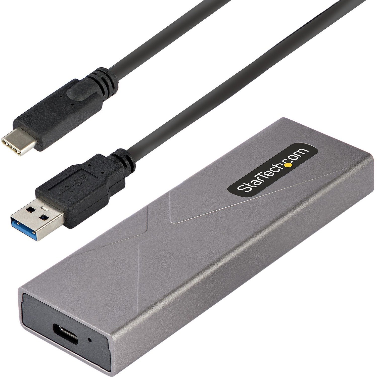 USB-C 10Gbps to M.2 NVMe or M.2 SATA SSD Enclosure, Tool-free M.2 PCIe/SATA SSD Aluminum Enclosure, USB-C & USB-A Host Cables