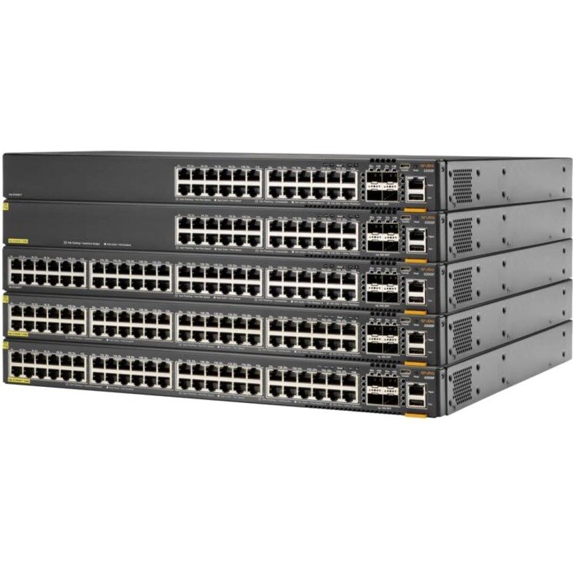 Aruba CX 6200 6200M 48G 4SFP+ 48 Ports Manageable Ethernet Switch - 10 Gigabit Ethernet, Gigabit Ethernet - 10/100/1000Base-T, 10GBase-X