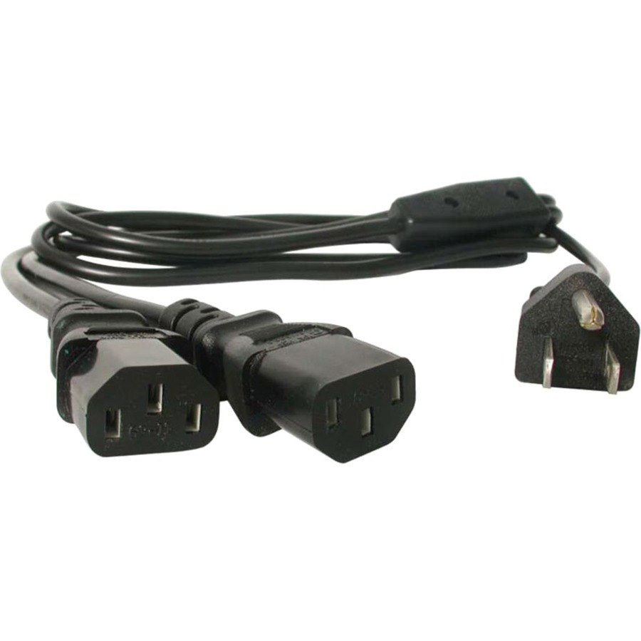 StarTech.com 6ft (2m) Computer Power Cord Y Splitter, NEMA 5-15P to 2x C13 Y Cable, 10A 125V, 18AWG, AC Power Cord, Monitor Power Cable