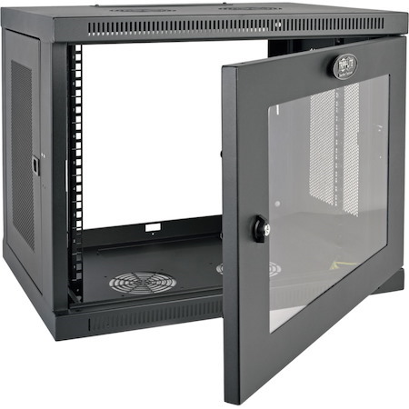 Tripp Lite by Eaton SmartRack 9U Low-Profile Switch-Depth Wall-Mount Mini Rack Enclosure, Clear Acrylic Window
