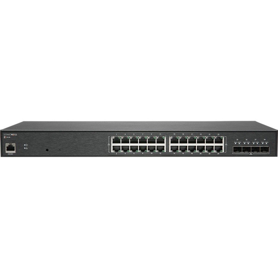 SonicWall SWS14-24 28 Ports Manageable Ethernet Switch - Gigabit Ethernet, 10 Gigabit Ethernet - 1000Base-T, 10GBase-X - TAA Compliant