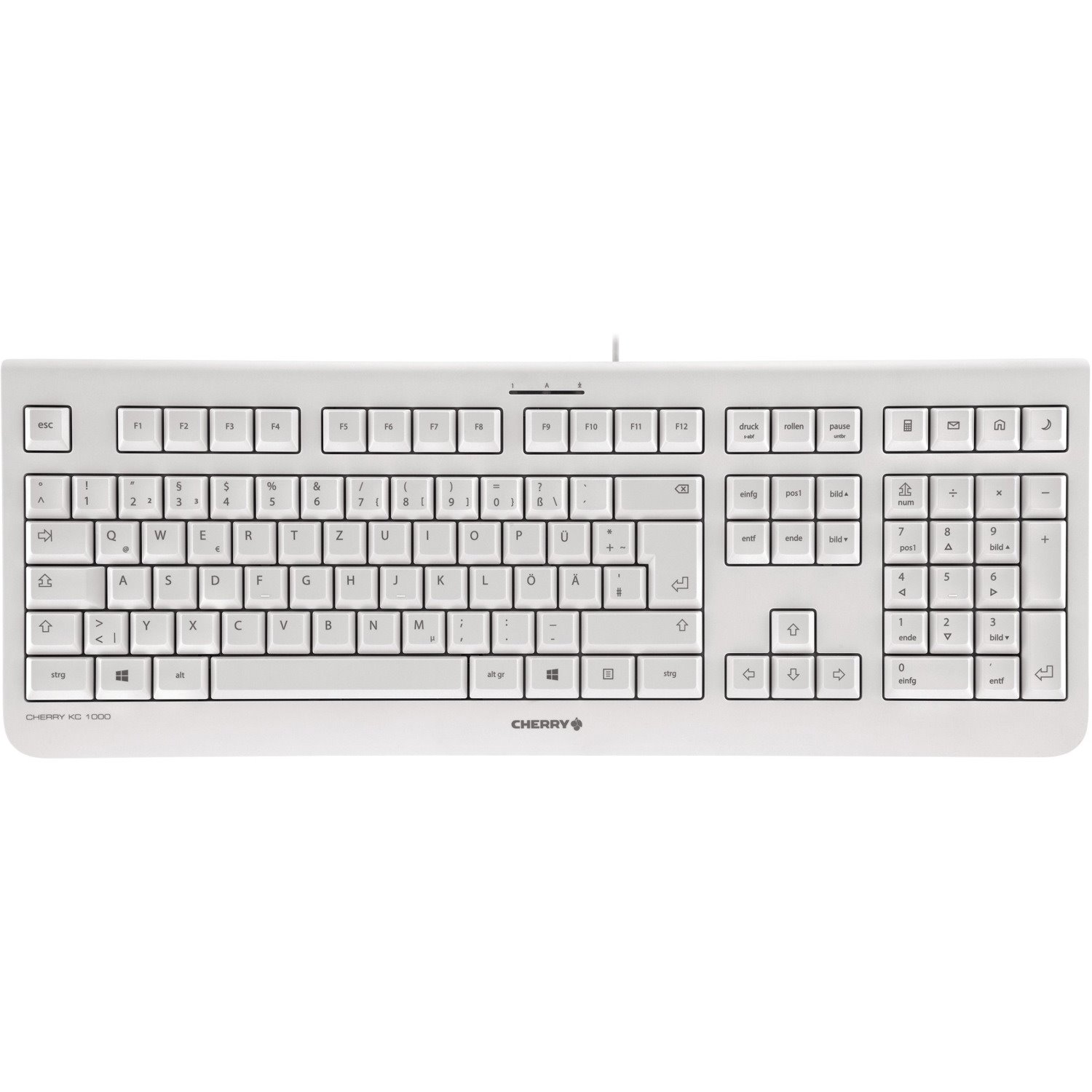 CHERRY Keyboard - Cable Connectivity - USB Interface - English (UK) - QWERTY Layout - Pale Gray