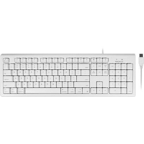 Macally White 104 Key Full Size USB Keyboard for Mac