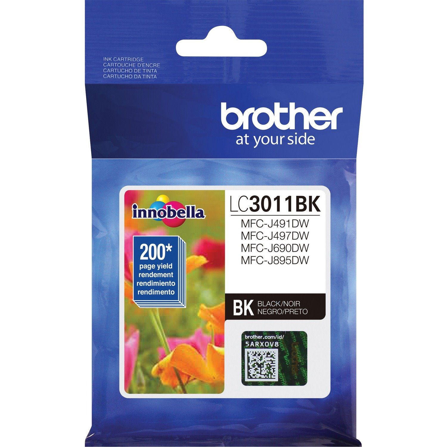 Brother LC3011BK Original Standard Yield Inkjet Ink Cartridge - Single Pack - Black - 1 Each