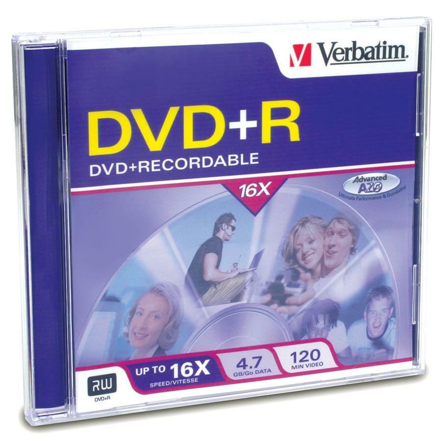 Verbatim DVD+R 4.7GB 16X with Branded Surface - 1pk Jewel Case