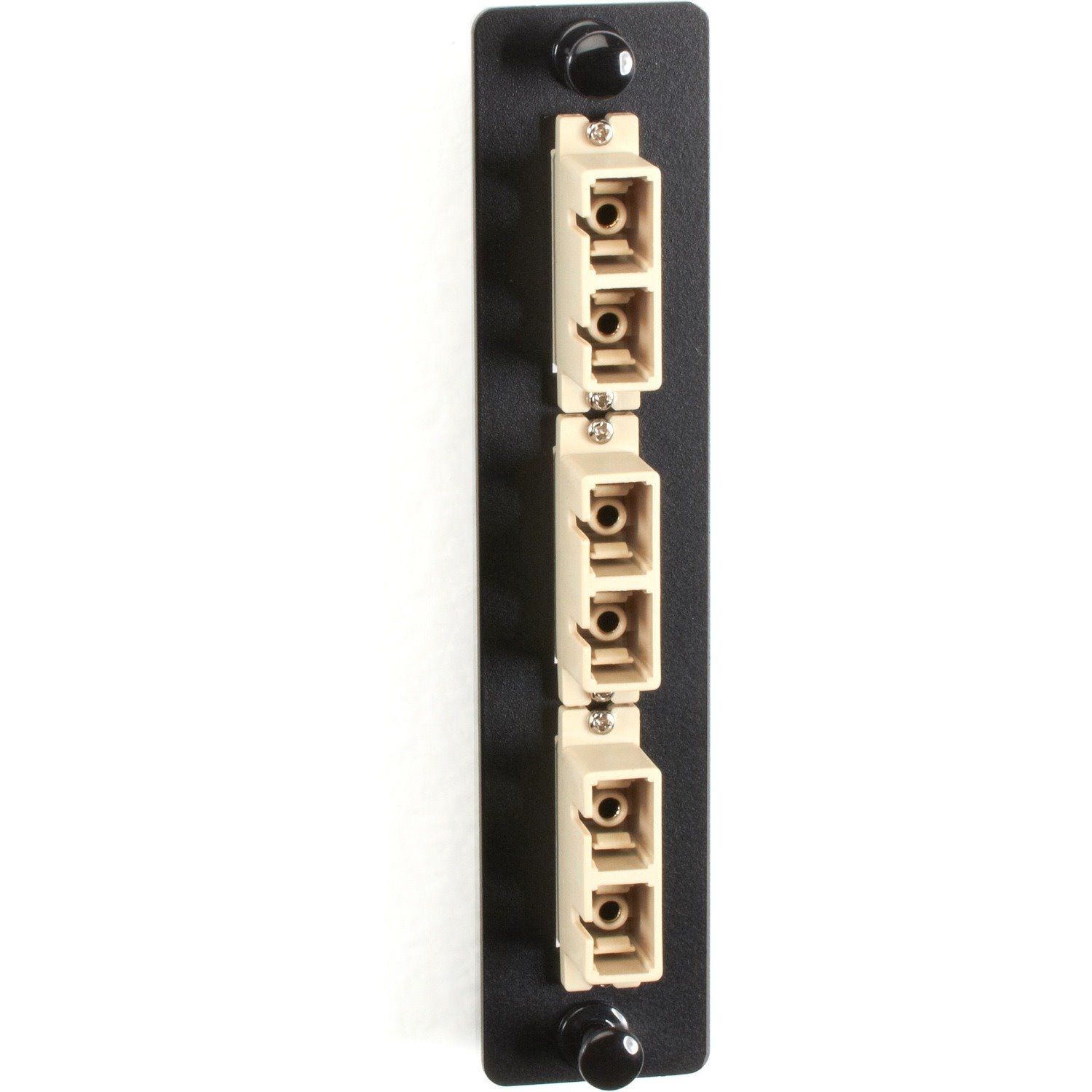 Black Box Standard Adapter Panel, Bronze Sleeves, (3) Duplex SC Pairs, Beige