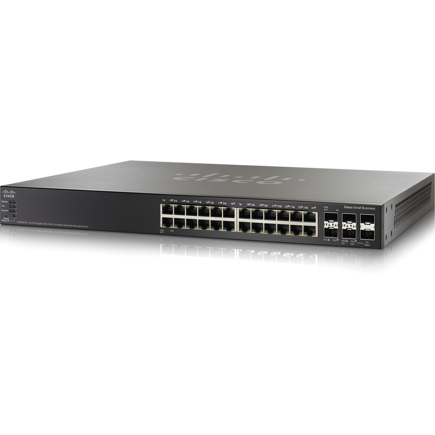 Cisco 500 SG500X-24 24 Ports Manageable Layer 3 Switch - 10 Gigabit Ethernet, Gigabit Ethernet - 10/100/1000Base-T, 10GBase-X - Refurbished