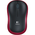 Logitech M185 Mouse - Radio Frequency - USB - Optical - Red