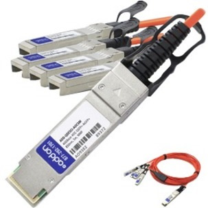 AddOn Dell AOC-QSFP-4SFP-10G-5M to Cisco SFP-10G-AOC5M Compatible TAA Compliant 40GBase-AOC QSFP+ to 4xSFP+ Direct Attach Cable (850nm, MMF, 5m)