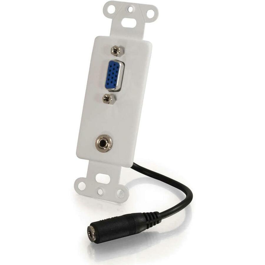 C2G VGA and 3.5mm Audio Pass Through Wall Plate - White