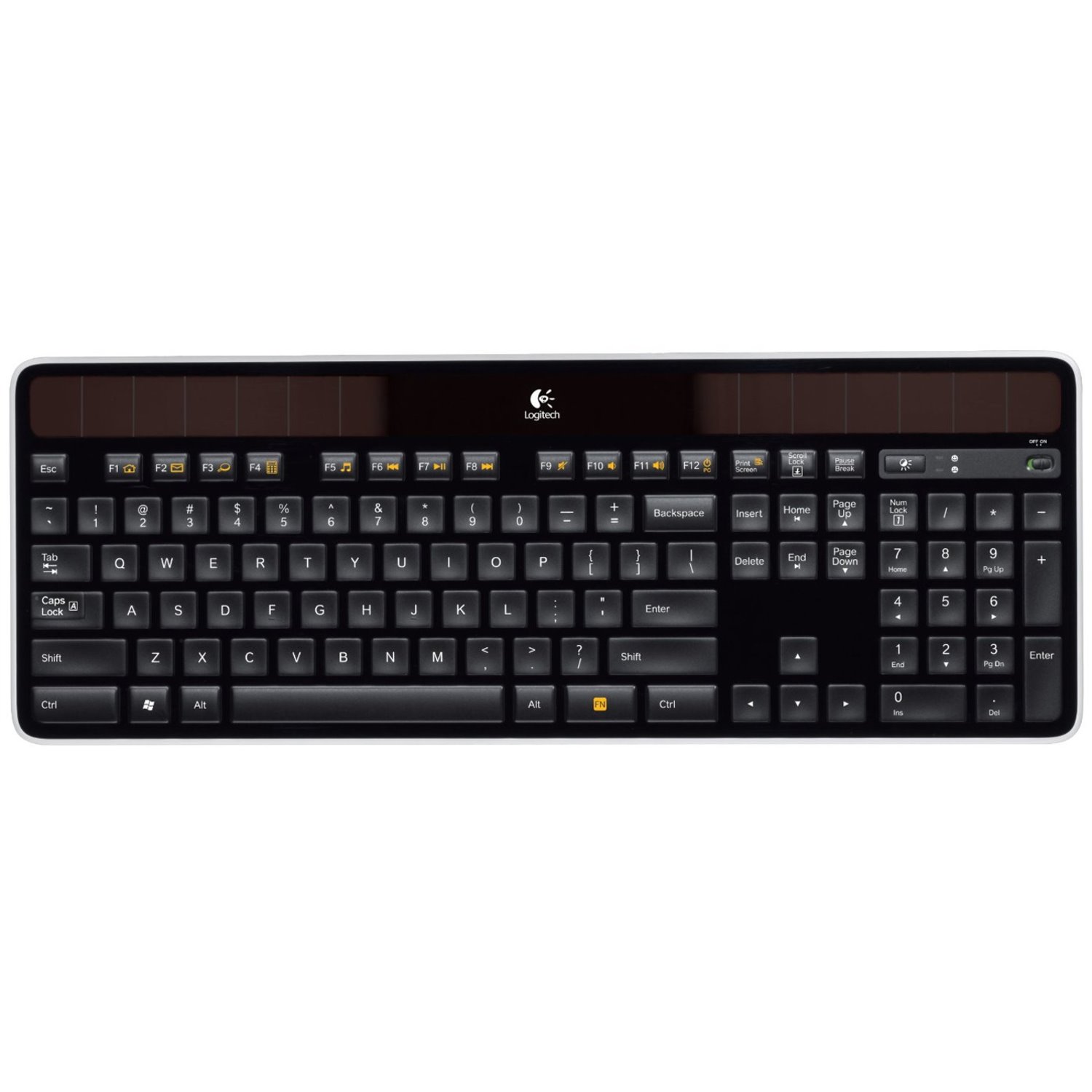 Logitech K750 Keyboard - Wireless Connectivity - USB Interface - Black