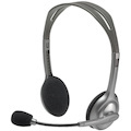 Logitech H110 Wired Over-the-head Stereo Headset - Black/Silver