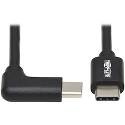 Tripp Lite by Eaton USB-C Cable (M/M) - USB 2.0, Right-Angle Plug, Black, 1 m (3.3 ft.)