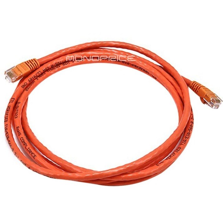 Monoprice 7ft 24AWG Cat6 500MHz Crossover Bare Copper Ethernet Network Cable - Orange