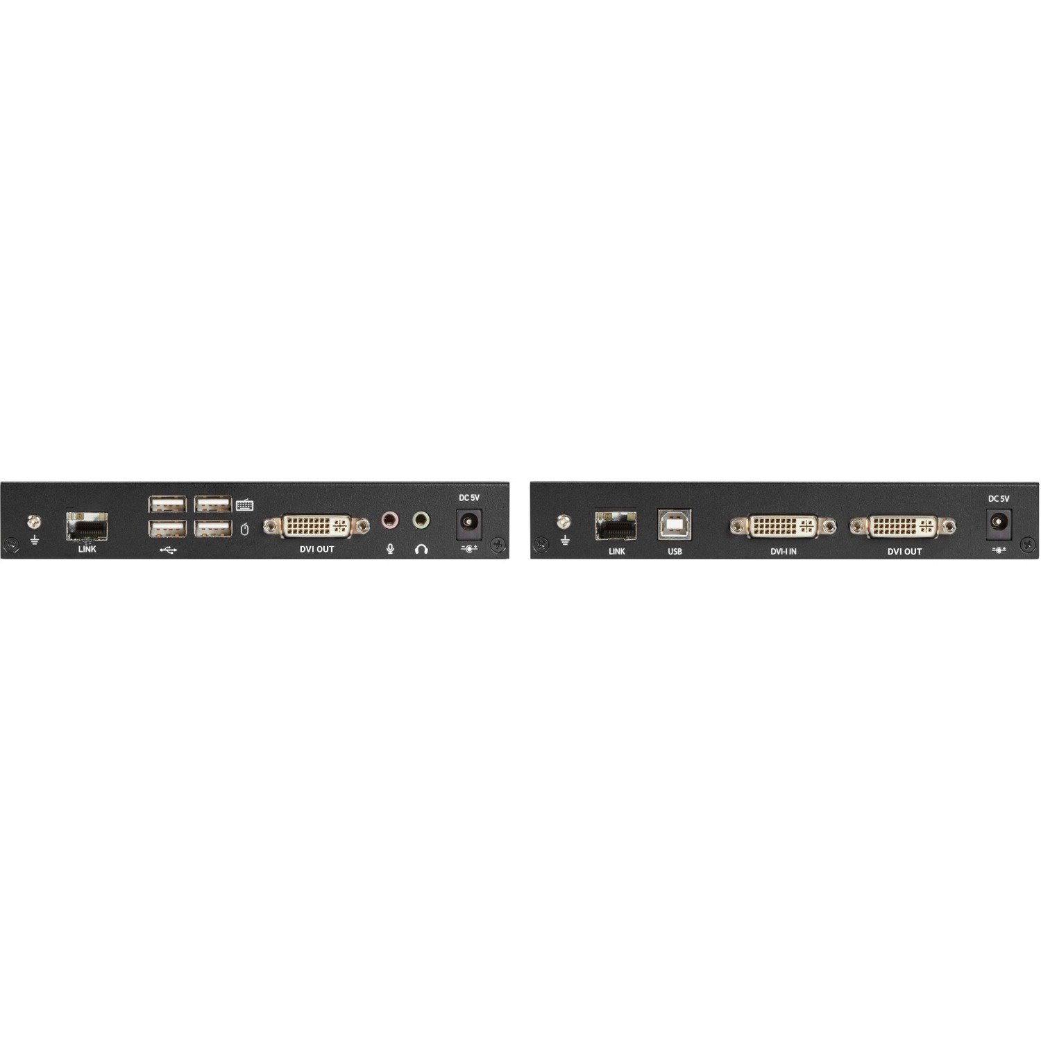 Black Box KVM Extender Fiber - SH DVI-D USB 2.0 Serial Audio Local Video