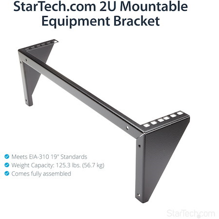StarTech.com 2U 19in Steel Vertical Wall Mount Equipment Rack Bracket