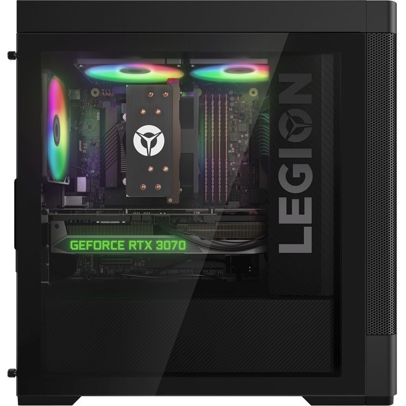 Lenovo Legion T5 26IAB7 90SU000CUS Gaming Desktop Computer - Intel Core i7 12th Gen i7-12700 Dodeca-core (12 Core) - 16 GB RAM DDR5 SDRAM - 1 TB HDD - 1 TB NVMe M.2 PCI Express PCI Express NVMe 4.0 x4 SSD - Tower - Black