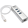 Tripp Lite 3-Port USB-C Hub with LAN Port USB-C to 3x USB-A Ports and Gbe USB 3.0 White