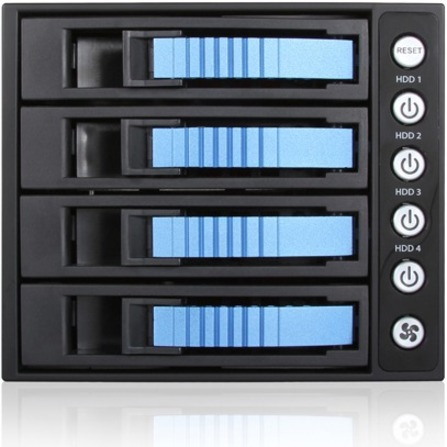 iStarUSA BPU-340HD Drive Enclosure for 5.25" - Serial ATA/600 Host Interface Internal - Black, Blue
