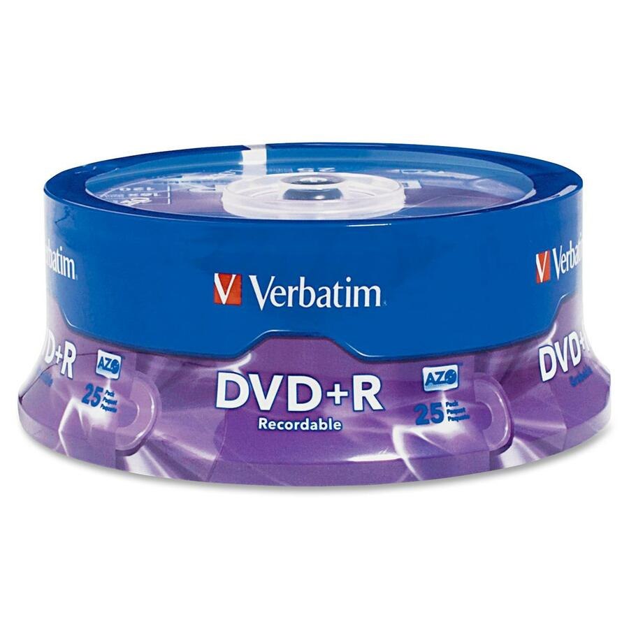 Verbatim DVD Recordable Media - DVD+R - 16x - 4.70 GB - 25 Pack Spindle - Retail