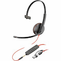 Poly Blackwire 3215 Monaural USB-C Headset + 3.5mm Plug + USB-C/A Adapter (Bulk)