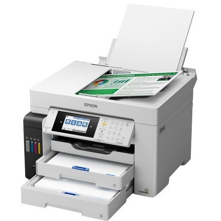 Epson ET-16600 Inkjet Multifunction Printer-Color-Copier/Fax/Scanner-4800x1200 dpi Print-Automatic Duplex Print-66000 Pages-550 sheets Input-1200 dpi Optical Scan-Color Fax-Wireless LAN-Epson Connect-Epson Email Print-Epson iPrint-Mopria